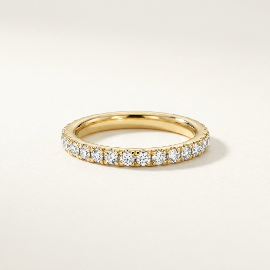 Yellow gold diamond eternity band